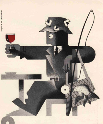Pub Pêcheur Dubonnet - Illustration A.M. Cassandre