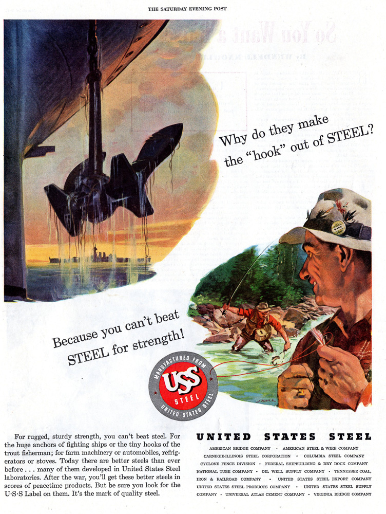 United States Steel.  The Saturday Evening Post 1945